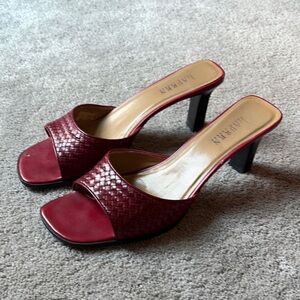 Lauren Ralph Lauren Red Heels with Braided Strap